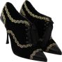 Dolce & Gabbana Elegante Zwarte Fluwelen Gouden Geborduurde Pumps Black Dames - Thumbnail 6