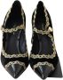 Dolce & Gabbana Luxe Velvet Mary Janes Pumps Black Dames - Thumbnail 6