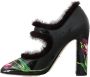 Dolce & Gabbana Luxe Zwart Paarse Tulp Bont Pumps Multicolor Dames - Thumbnail 3