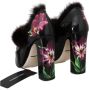Dolce & Gabbana Luxe Zwart Paarse Tulp Bont Pumps Multicolor Dames - Thumbnail 9