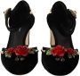 Dolce & Gabbana Zwarte Enkelband Hakken met Versiering Black Dames - Thumbnail 2