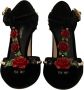 Dolce & Gabbana Zwarte Mary Jane Pumps met Rozen en Kristallen Black Dames - Thumbnail 2