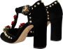 Dolce & Gabbana Zwarte Mary Jane Pumps met Rozen en Kristallen Black Dames - Thumbnail 4