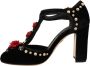 Dolce & Gabbana Zwarte Mary Jane Pumps met Rozen en Kristallen Black Dames - Thumbnail 5