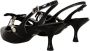 Dolce & Gabbana Black Patent Leather Crystal Slingbacks Shoes Zwart Dames - Thumbnail 2