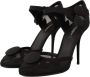 Dolce & Gabbana Zwarte Mesh Enkelband Stiletto Pumps Black Dames - Thumbnail 4
