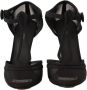 Dolce & Gabbana Zwarte Mesh T-strap Stiletto Hakken Pumps Schoenen Black Dames - Thumbnail 2