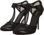 Dolce & Gabbana Zwarte Mesh T-strap Stiletto Hakken Pumps Schoenen Black Dames - Thumbnail 3