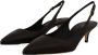 Dolce & Gabbana Zwarte Leren Slingback Hakken Italiaanse Stijl Black Dames - Thumbnail 6