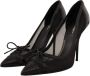 Dolce & Gabbana Zwarte Mesh Leren Puntige Hakken Pumps Schoenen Black Dames - Thumbnail 2