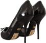 Dolce & Gabbana Zwarte Mesh Leren Puntige Hakken Pumps Schoenen Black Dames - Thumbnail 3