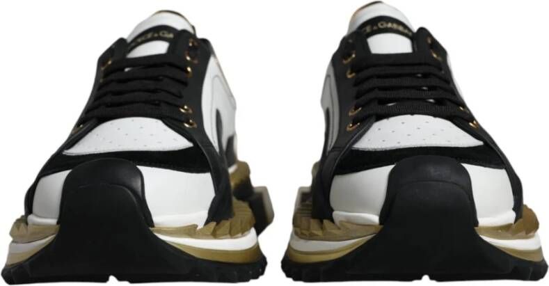 Dolce & Gabbana Portofino Lage Top Sneakers Wit Goud Multicolor Heren