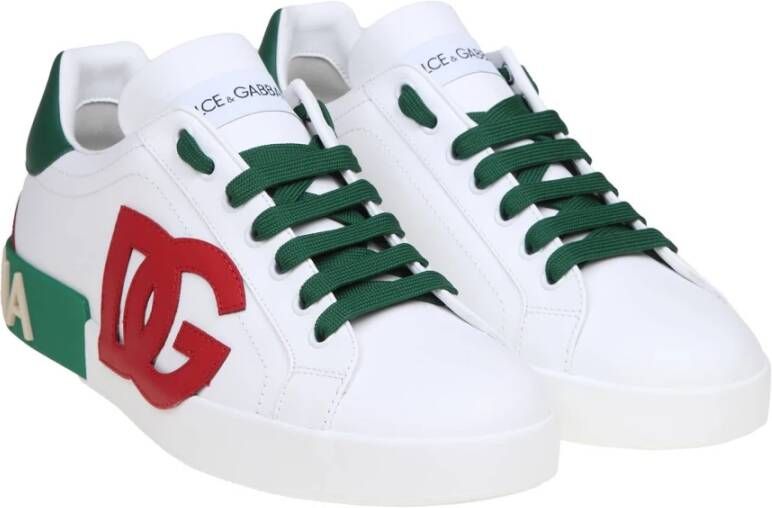 Dolce & Gabbana Wit Rood Portofino Sneakers Multicolor Heren