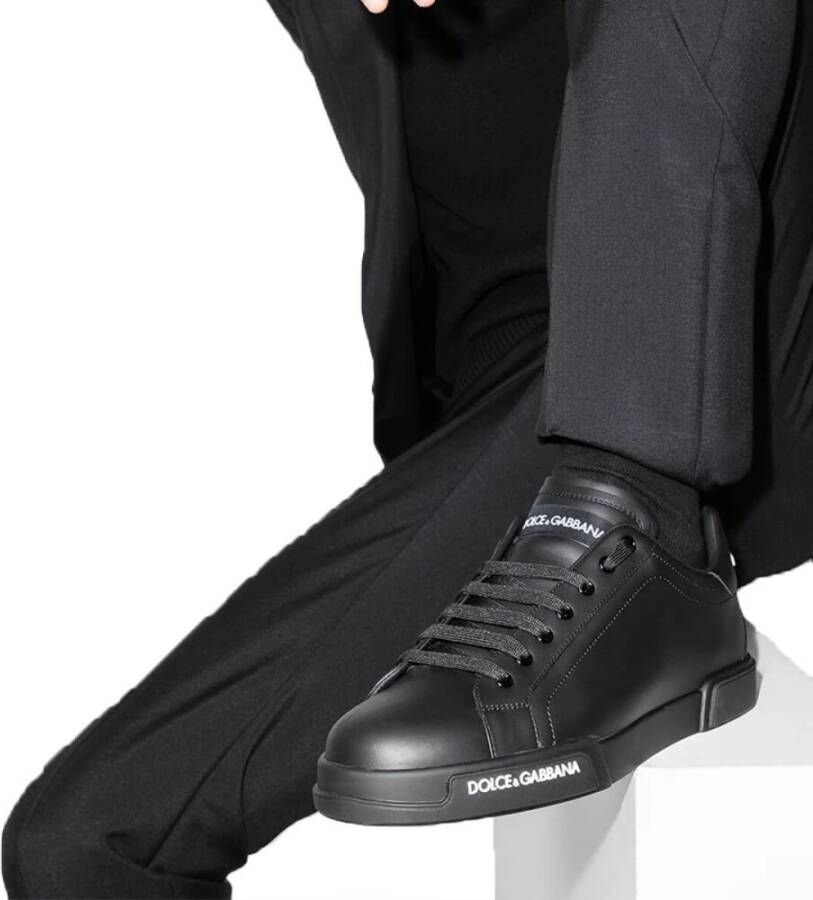 Dolce & Gabbana Portofino Nappa Sneakers Black Heren