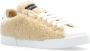 Dolce & Gabbana Gestempeld Logo Leren Trainers Beige Dames - Thumbnail 4