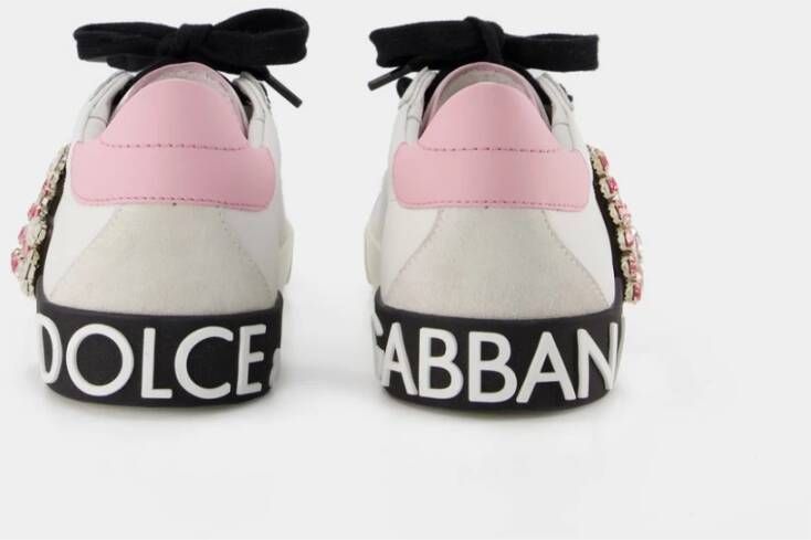 Dolce & Gabbana Portofino Sneakers Glad kalfsleer Rubberen zool Wit Dames
