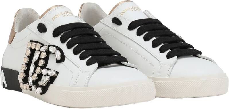 Dolce & Gabbana Portofino Sneakers Made in Italy 100% Leer Multicolor Dames