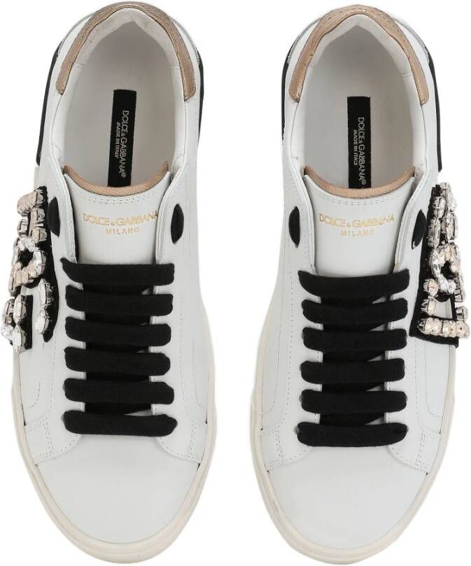 Dolce & Gabbana Portofino Sneakers Made in Italy 100% Leer Multicolor Dames