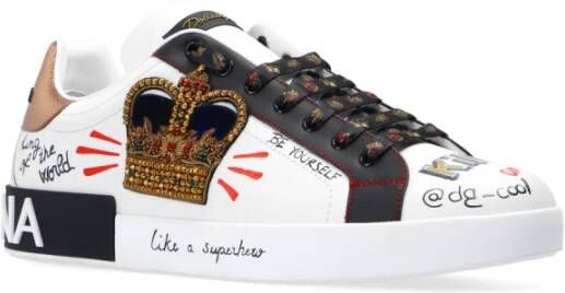Dolce & Gabbana Portofino sneakers with logo Wit Heren