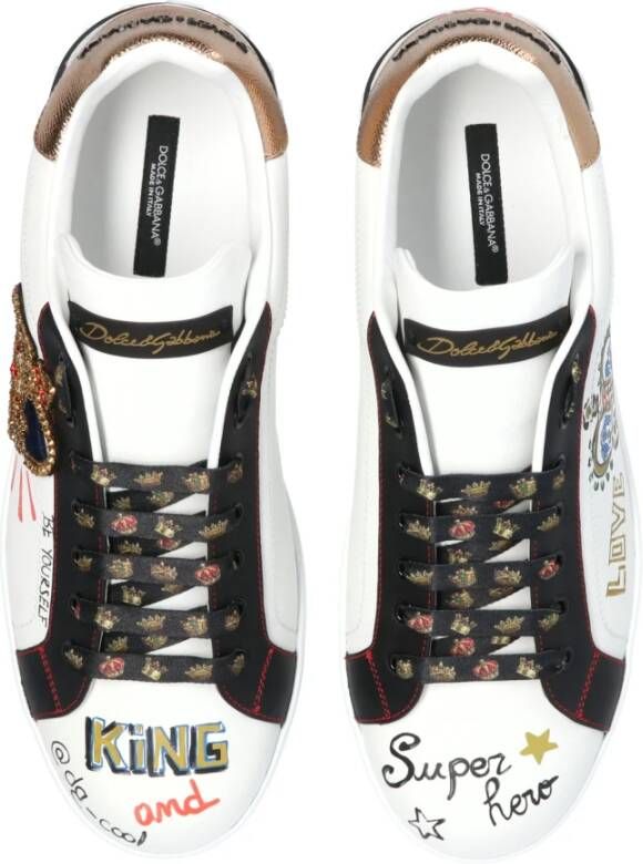 Dolce & Gabbana Portofino sneakers with logo Wit Heren