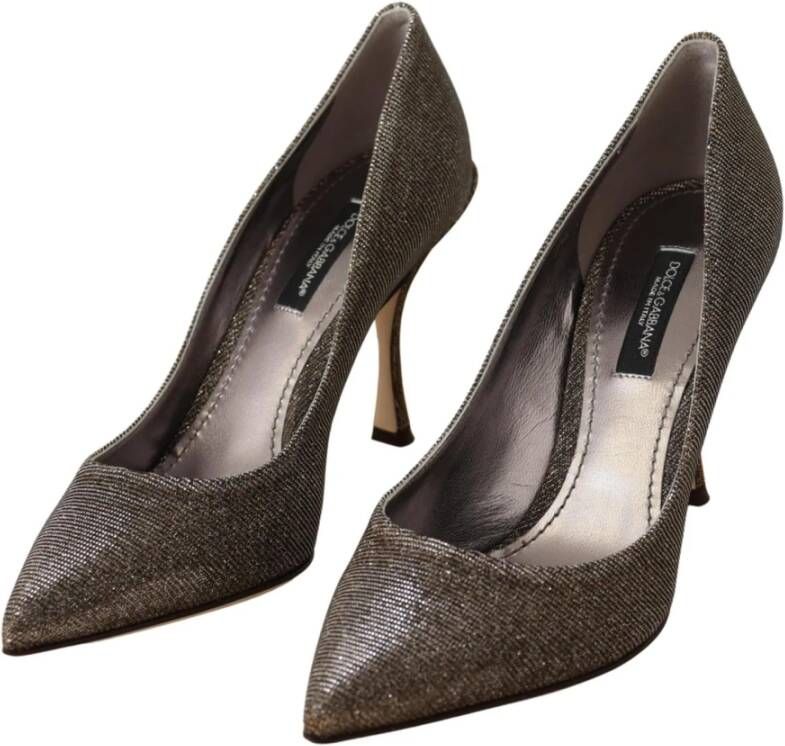 Dolce & Gabbana Prachtige Logo Details Hakken Pumps Gray Dames
