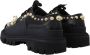 Dolce & Gabbana Prachtige Zwarte Trekking Derby met Gouden Studs Black Dames - Thumbnail 33