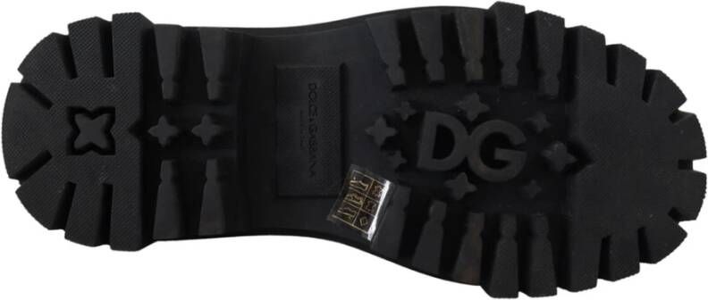 Dolce & Gabbana Prachtige Zwarte Trekking Derby met Gouden Studs Black Dames