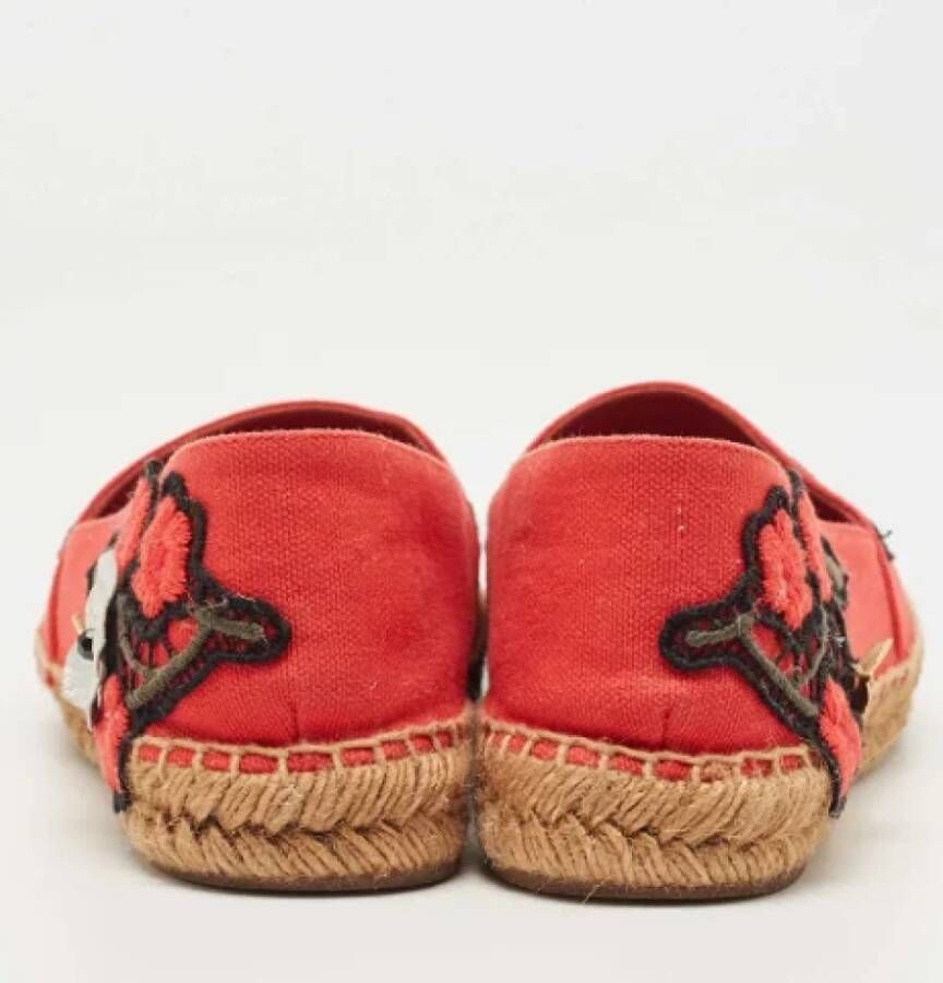 Dolce & Gabbana Pre-owned Canvas flats Red Dames