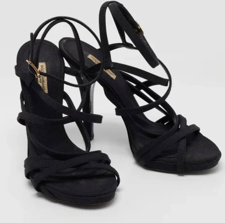 Dolce & Gabbana Pre-owned Canvas sandals Black Dames