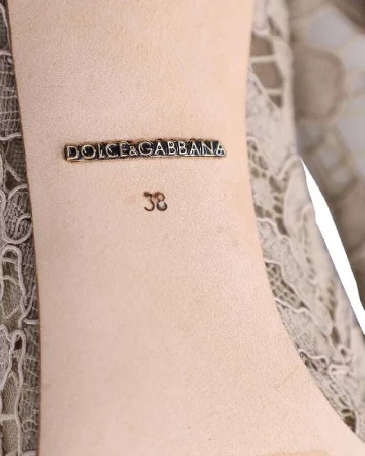 Dolce & Gabbana Pre-owned Cotton heels Beige Dames