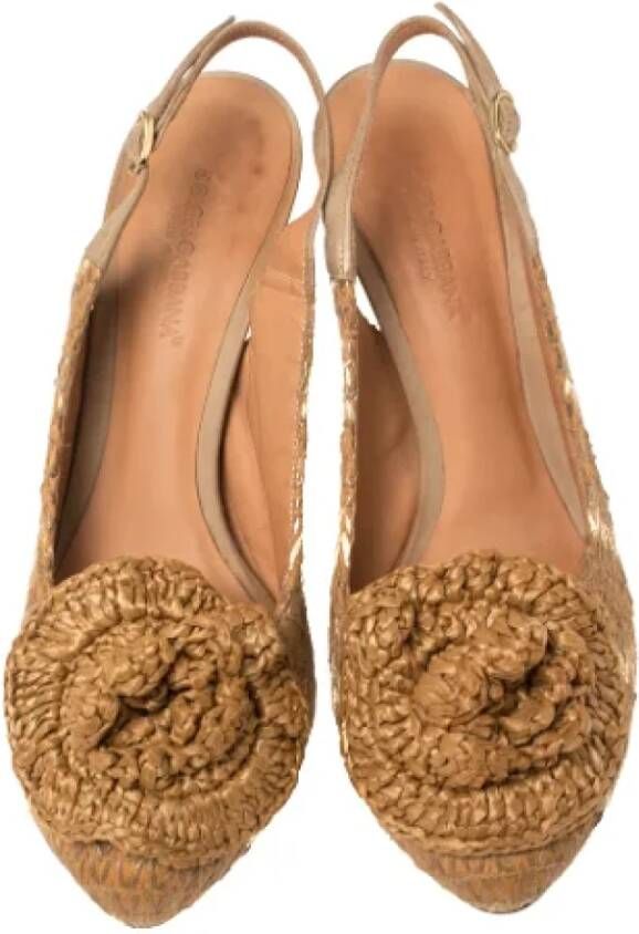 Dolce & Gabbana Pre-owned Fabric heels Beige Dames