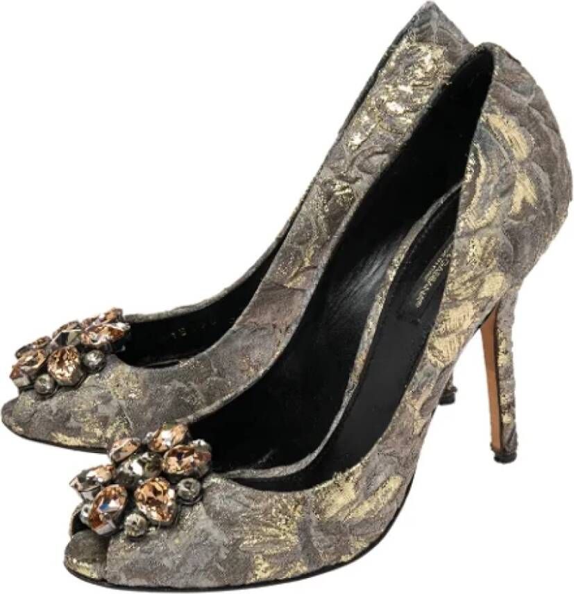 Dolce & Gabbana Pre-owned Fabric heels Yellow Dames