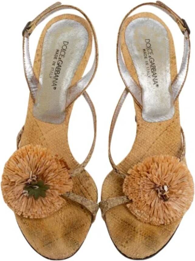 Dolce & Gabbana Pre-owned Fabric sandals Beige Dames