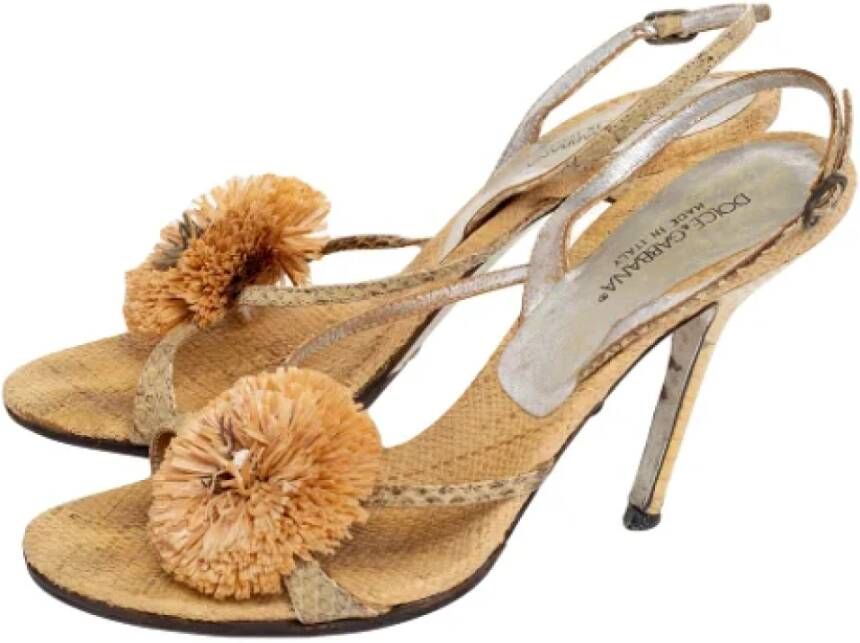 Dolce & Gabbana Pre-owned Fabric sandals Beige Dames