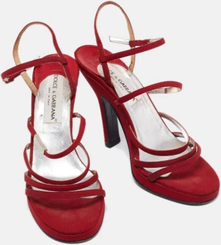 Dolce & Gabbana Pre-owned Fabric sandals Red Dames