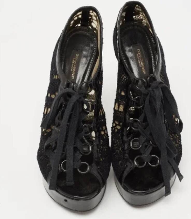 Dolce & Gabbana Pre-owned Lace boots Black Dames