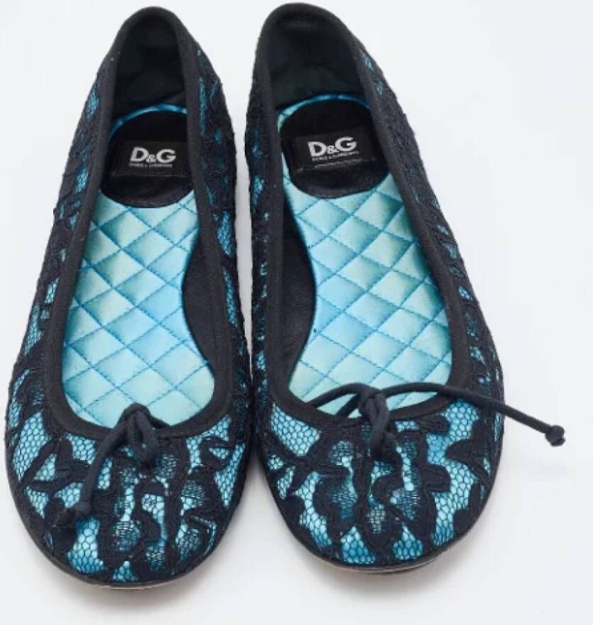 Dolce & Gabbana Pre-owned Lace flats Black Dames