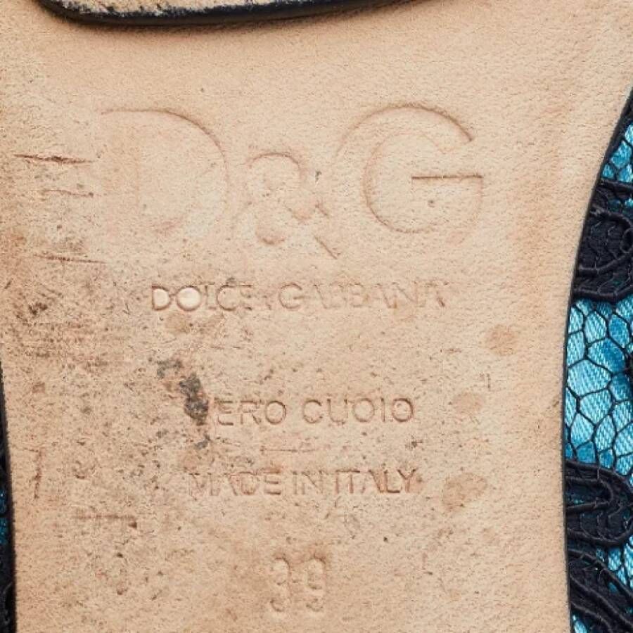Dolce & Gabbana Pre-owned Lace flats Black Dames