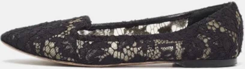 Dolce & Gabbana Pre-owned Lace flats Black Dames