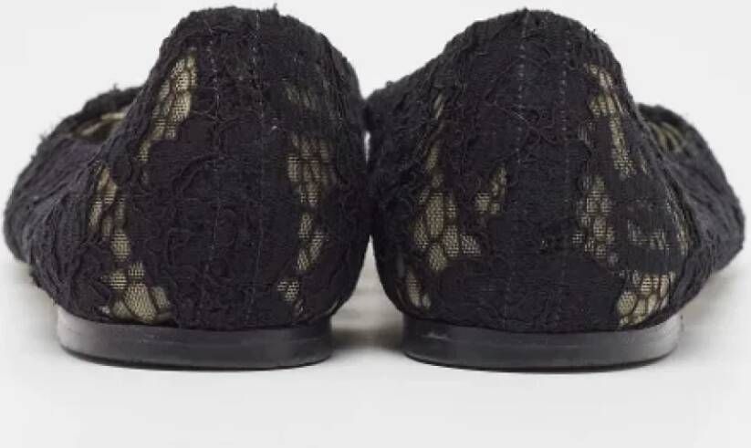 Dolce & Gabbana Pre-owned Lace flats Black Dames