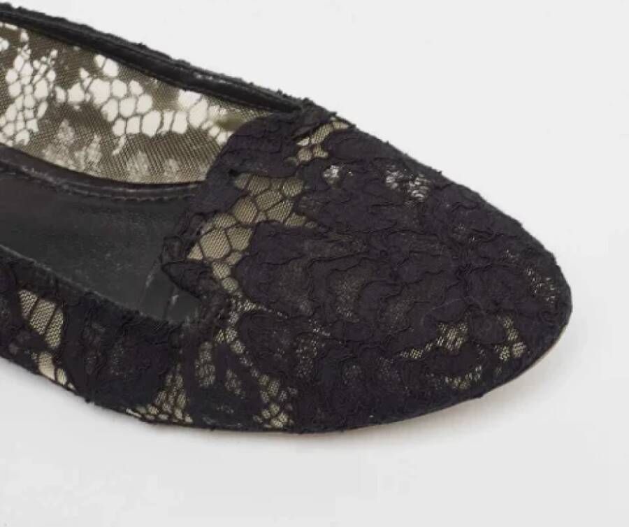 Dolce & Gabbana Pre-owned Lace flats Black Dames
