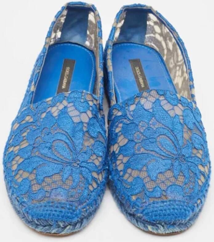 Dolce & Gabbana Pre-owned Lace flats Blue Dames