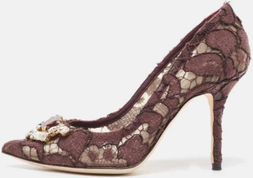 Dolce & Gabbana Pre-owned Lace heels Brown Dames