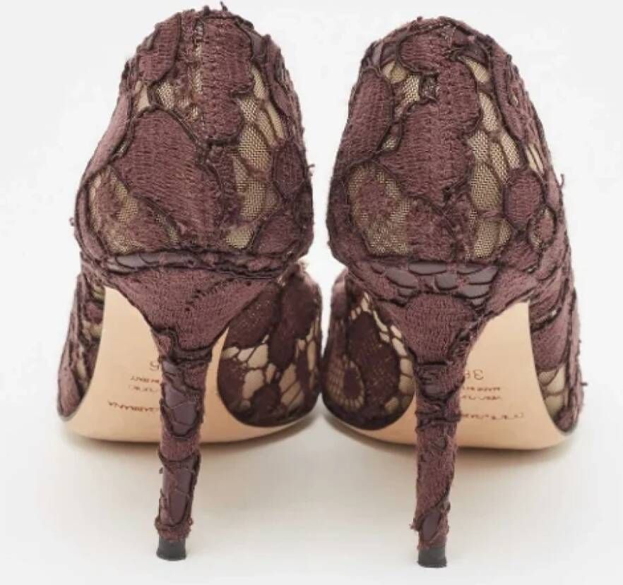 Dolce & Gabbana Pre-owned Lace heels Brown Dames