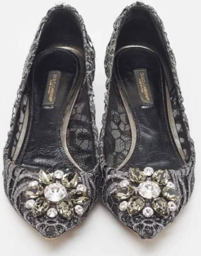 Dolce & Gabbana Pre-owned Lace heels Gray Dames