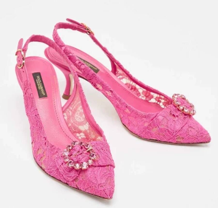 Dolce & Gabbana Pre-owned Lace heels Pink Dames