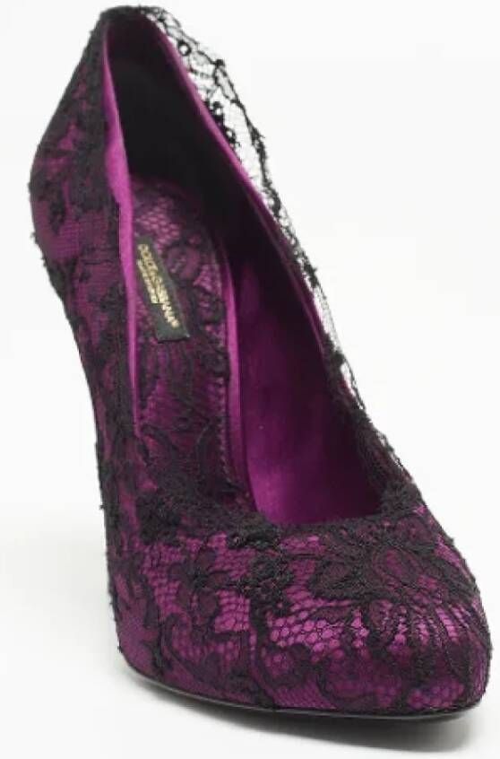 Dolce & Gabbana Pre-owned Lace heels Purple Dames