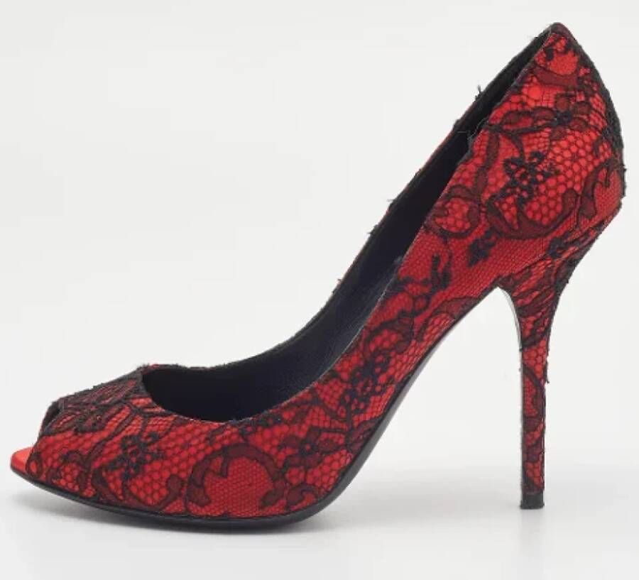 Dolce & Gabbana Pre-owned Lace heels Red Dames