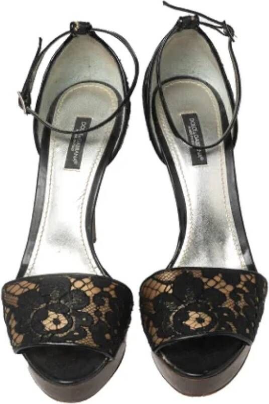 Dolce & Gabbana Pre-owned Lace sandals Black Dames