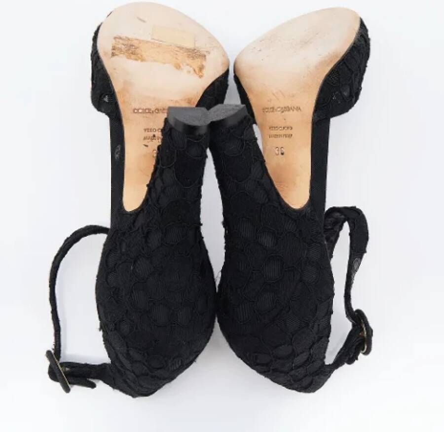 Dolce & Gabbana Pre-owned Lace sandals Black Dames